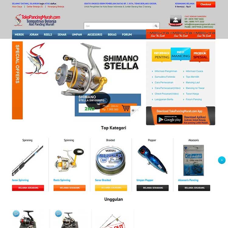Website Toko Pancing